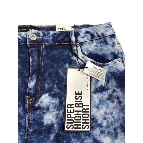 Almost Famous Super High Rise Denim Shorts Acid Wash Size 18 Cut Off New - Picture 3 of 7